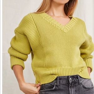 Ribbed V-Neck Sweater